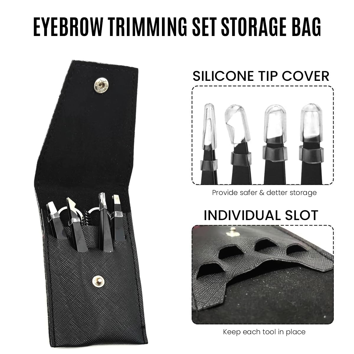 MAYCREATE 6pcs Eyebrow Tweezer Razor Set, Stainless Steel Precision Eyebrow Trimmer for Women Men, Includes Scissors, Eyelash Brush & 4 Styles Tweezer for Eyebrow with Tool Pouch MAYCREATE 6pcs Eyebrow Tweezer Razor Set, Stainless Steel Precision Eyebrow Trimmer for Women Men, Includes Scissors, Eyelash Brush & 4 Styles Tweezer for Eyebrow with Tool Pouch